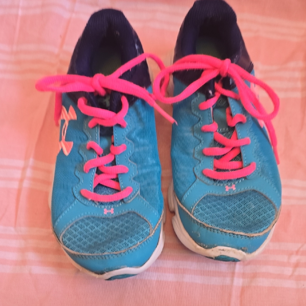 Under Armour Kids' Teal and Pink Sneakers